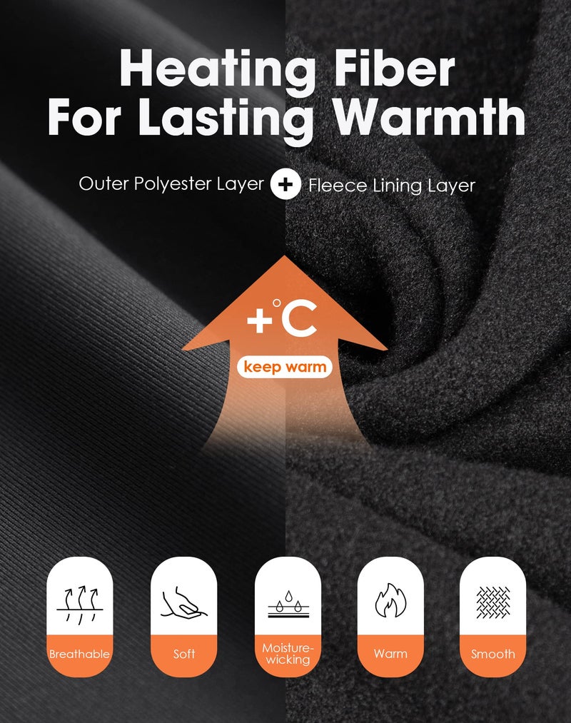 MANCYFIT Thermal Underwear for Boys Fleece Lined Long Johns Set Kids Base Layer Ultra Soft Black X-Large - Image 2