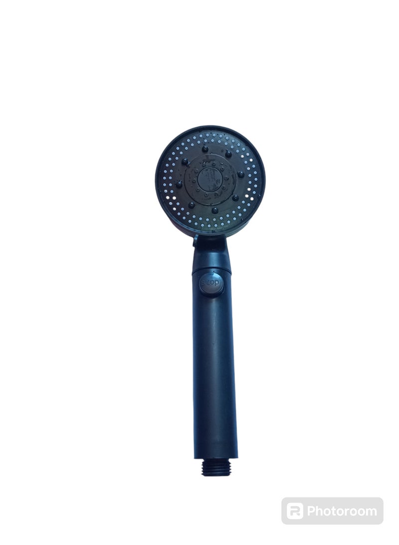Shower head (shower head) 5 modes with easy on/off button, black plastic - Image 2