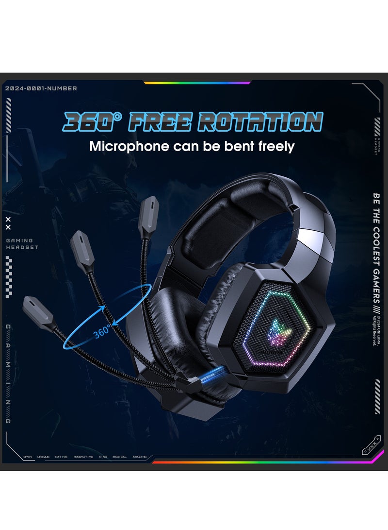 أونيكوما سماعة ألعاب GT806 RGB ثلاثية الأوضاع، بلوتوث/لاسلكي/USB-C لأجهزة الكمبيوتر، PS4، PS5، والهواتف المحمولة، وXbox One - Image 5