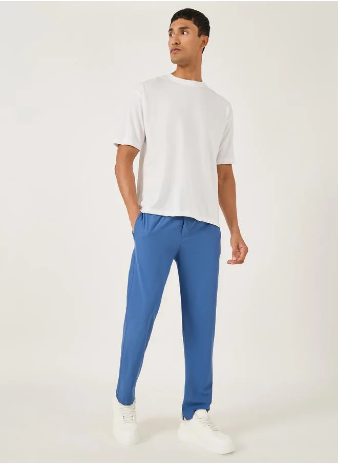 فورت كولينز Solid Drawstring Waist Regular Fit Pants