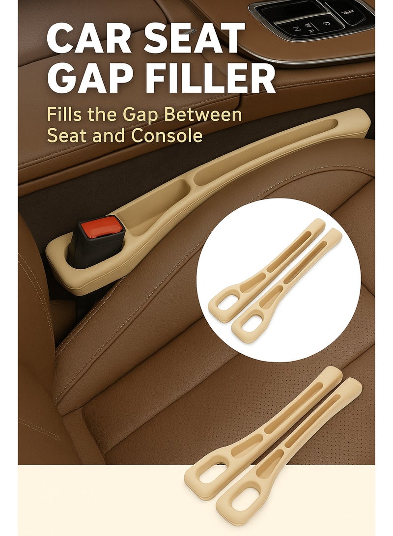 F.A.M.S Car Seat Gap Filler and Organizer – Soft Rubber Universal Seat Gap Storage Box – Prevents Drops, Holds Phone, Cards & Essentials – Easy Install – Set of 2 - Image 1