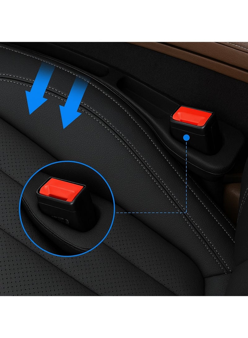 F.A.M.S Car Seat Gap Filler and Organizer – Soft Rubber Universal Seat Gap Storage Box – Prevents Drops, Holds Phone, Cards & Essentials – Easy Install – Set of 2 - Image 2