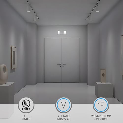 TORCHSTAR LED Emergency Lighting, Commercial Emergency Lights with Battery Backup, UL Listed, Two Square Heads, AC 120/277V, Hardwired Emergency Exit Light Fixtures for Business, Pack of 2 - Image 2