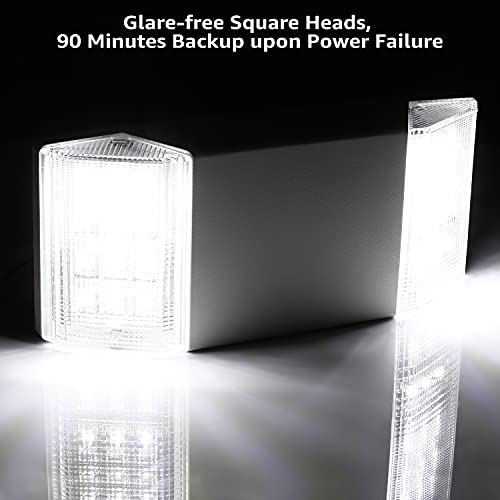 TORCHSTAR LED Emergency Lighting, Commercial Emergency Lights with Battery Backup, UL Listed, Two Square Heads, AC 120/277V, Hardwired Emergency Exit Light Fixtures for Business, Pack of 2 - Image 4