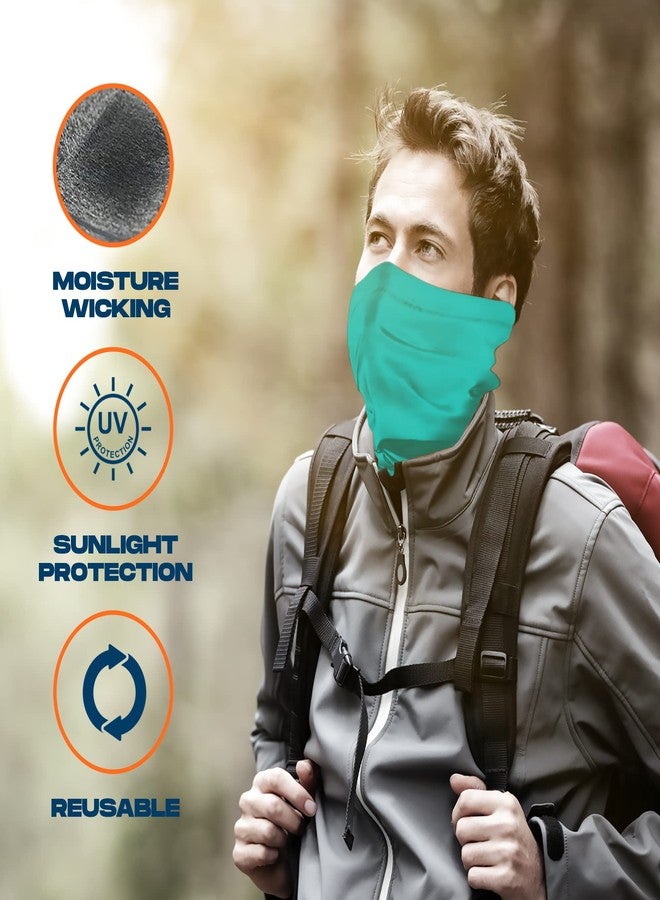 ARMORAY Face Mask Balaclava Neck Gaiter Reusable Washable Bandana Headwear Headband for Men & Women Hiking Cycling Fishing Masks (TEAL) - Image 2