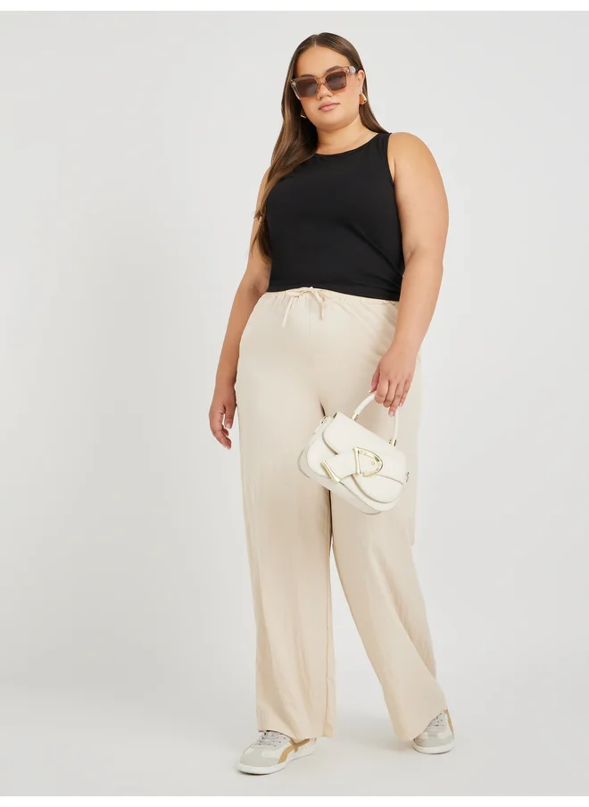 Styli Styli Plus Size Solid Round Neck Tank