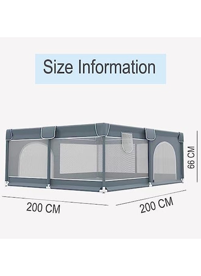 SKY-TOUCH Baby Extra Large Playard, Grey, 200 CM X 200 CM  - Image 2