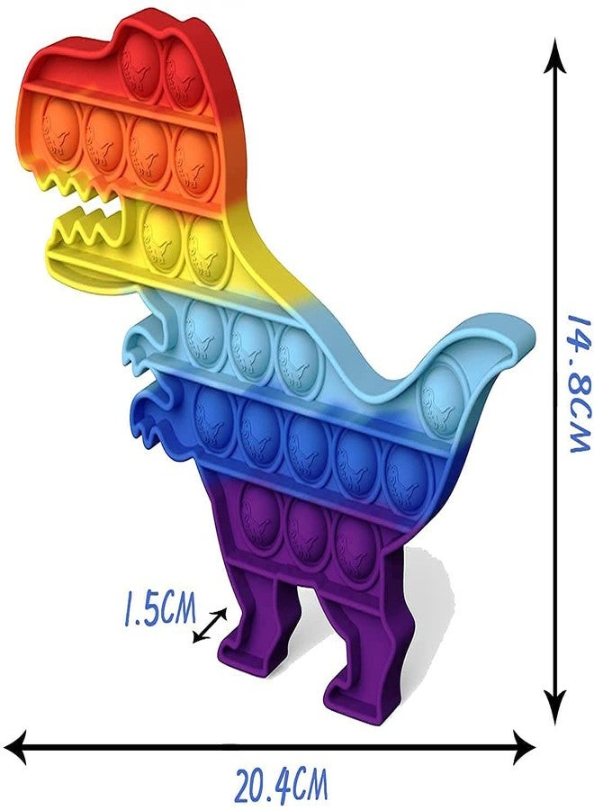 Magicwand Silicone Push Pop Bubble Fidget Sensory Toy for Autism,Stress Reliever,Squeeze Anti-Anxiety Toy for Kids (Dinosaur Rainbow) - Image 3