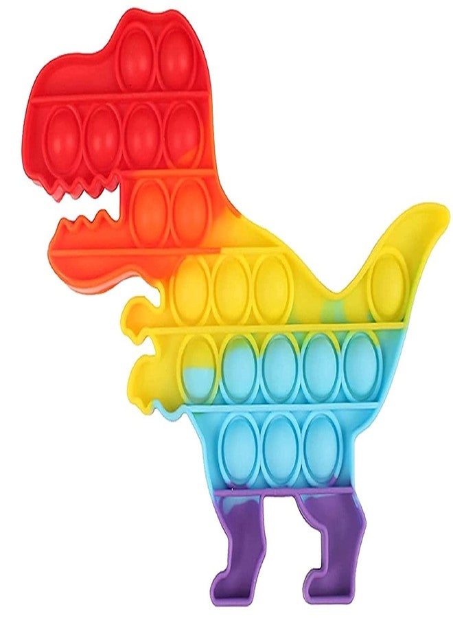 Magicwand Silicone Push Pop Bubble Fidget Sensory Toy for Autism,Stress Reliever,Squeeze Anti-Anxiety Toy for Kids (Dinosaur Rainbow) - Image 1