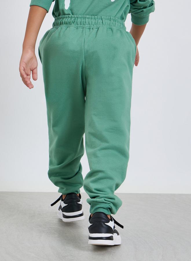 Styli Boys Green Placement Print Cotton Joggers - Image 4