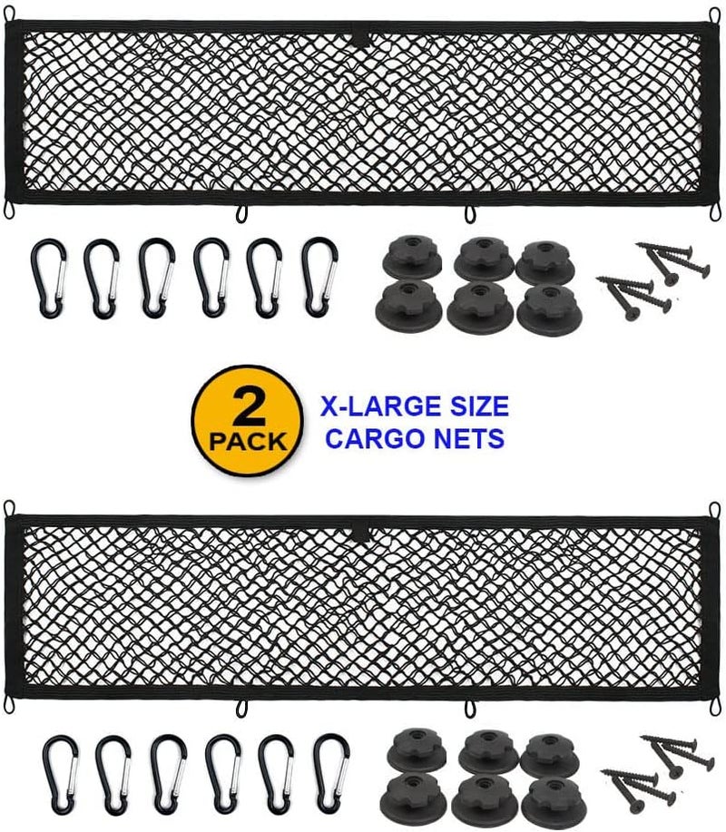 JAVOedge 2 Pack Extra Large Cargo Net for Trunk, RV, and Boat Storage - Image 2
