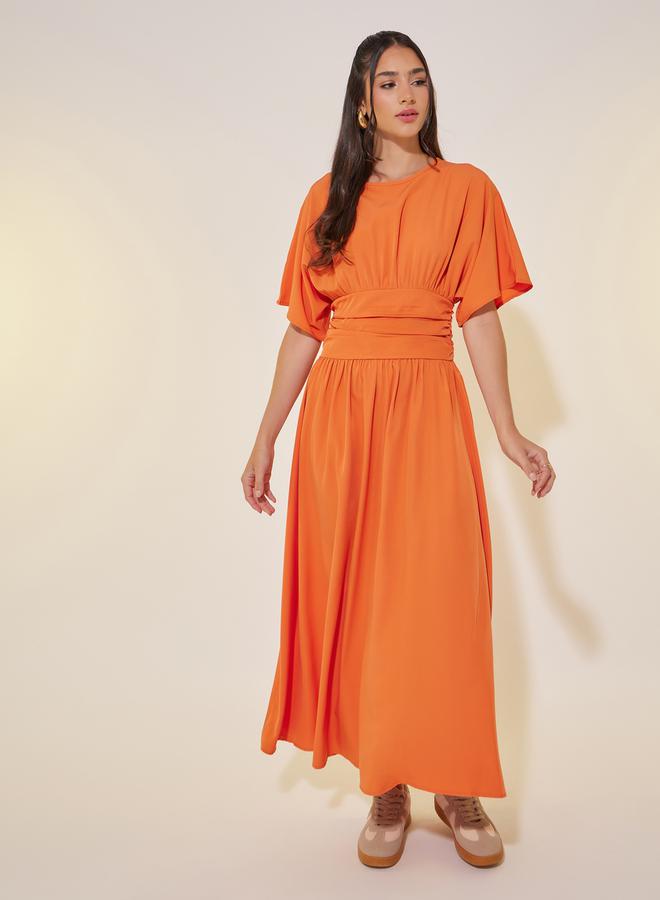 Take Two Orange Waist Tie Dress - Image 2