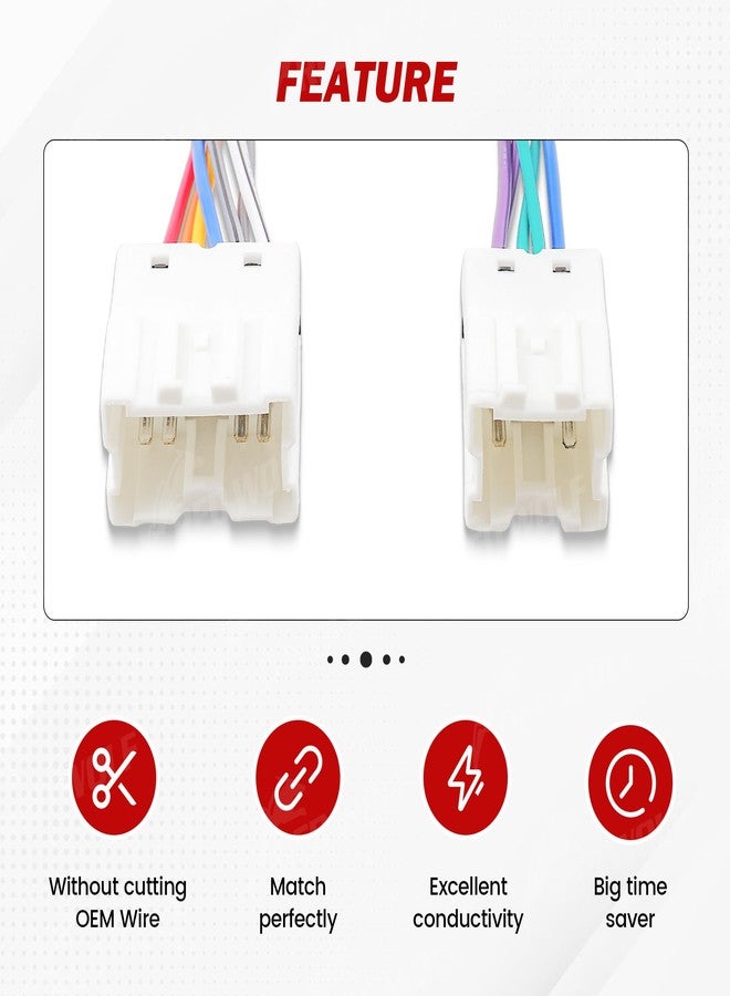 RED WOLF Replacement for Nissan 1995-2008, Infiniti 1990-2008 Aftermarket Radio Stereo Install Wiring Harness Plug Connector - Image 2