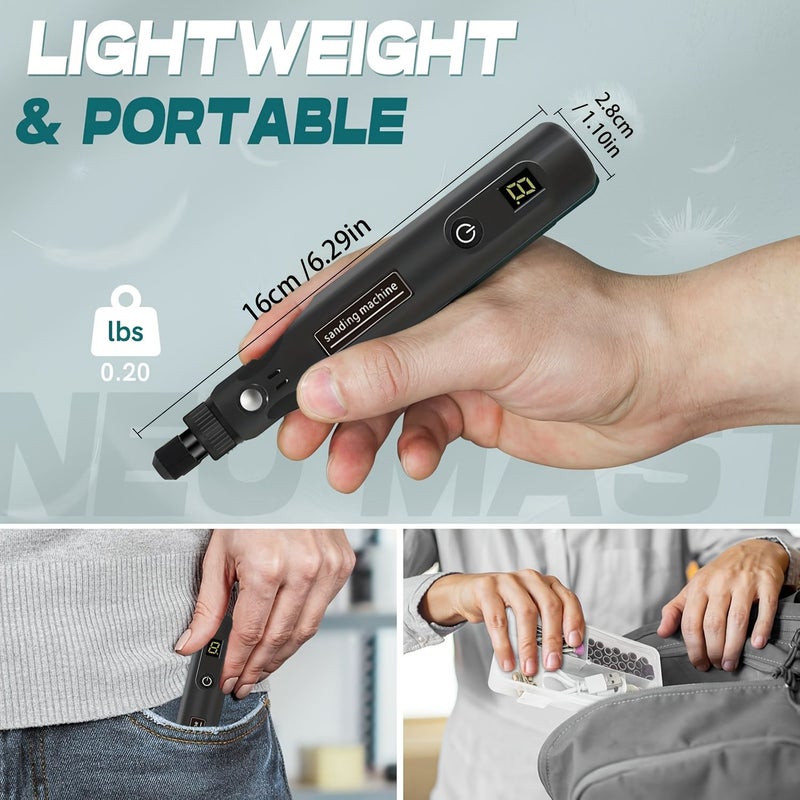 39Pcs Blue Cordless Rotary Tool Set 5 Speed USB Mini Drill Grinder For DIY - Image 2