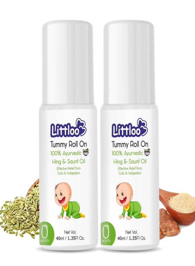 Littloo Tummy Roll-On for Kids | Relief from colic pain and indigestion | Enriched With Hing and Saunf - 40ml (Pack of 2) - Image 1