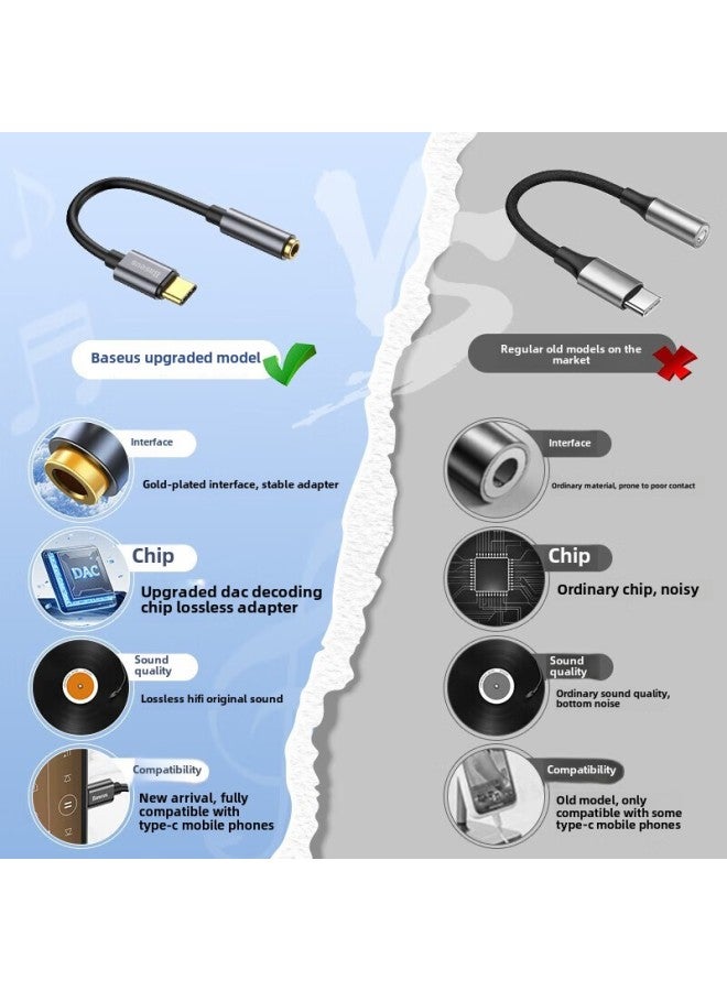 Typec Headset Adapter Android 3.5mm Interface Tapec Converter Line Short Applicable IPhone15-Color:Supports 15 Series—type—c To 3.5mm Female Adapter Space Gray-others - Image 2