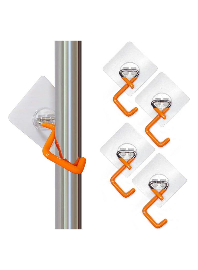 Y&D Mop and Broom Holder Wall Mount Gripper Holds Self Adhesive No Drilling Super Anti-Slip Tool Racks Stainless Steel Hooks Organizer  - Image 1
