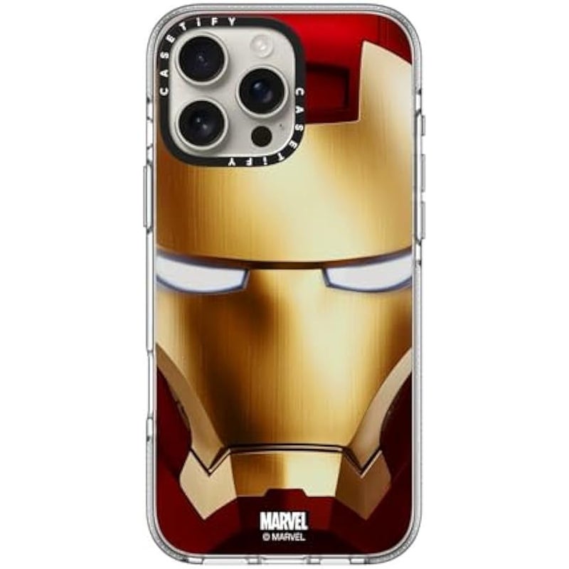 Casetify Clear iPhone 16 Pro Max Case 【Iron Man Co-Lab/Not Yellowing / 6.6ft Drop Protection/Compatible with Magsafe】 - Iron Man Hero Mask - Clear - Image 3