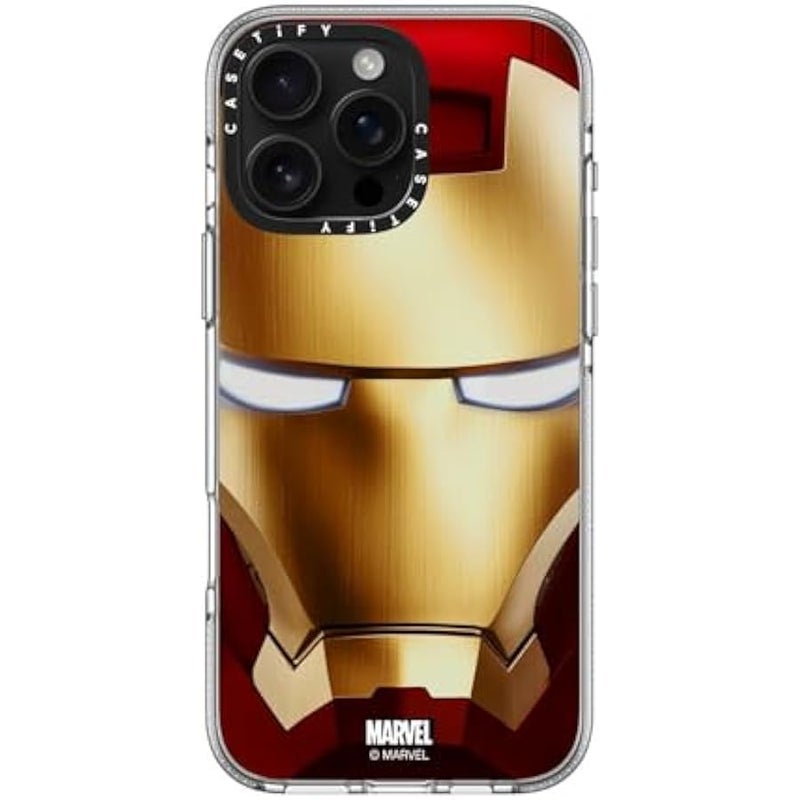 Casetify Clear iPhone 16 Pro Max Case 【Iron Man Co-Lab/Not Yellowing / 6.6ft Drop Protection/Compatible with Magsafe】 - Iron Man Hero Mask - Clear - Image 2