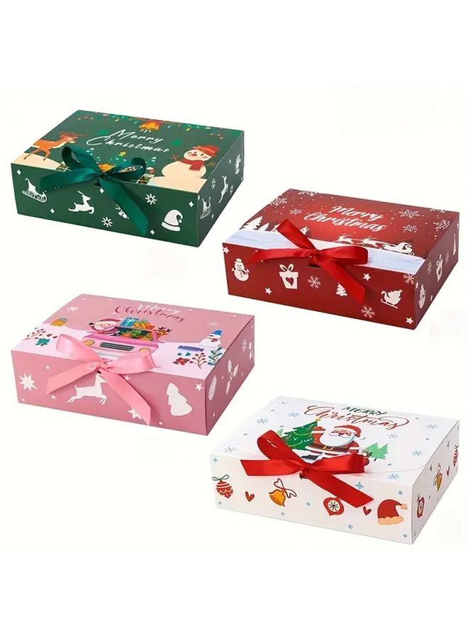 8pcs Christmas Theme Large Gift Boxes Multiple Colors Durable Paper Packaging - Image 3