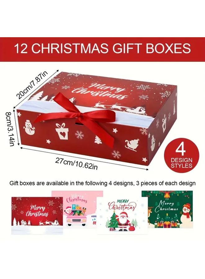 8pcs Christmas Theme Large Gift Boxes Multiple Colors Durable Paper Packaging - Image 2