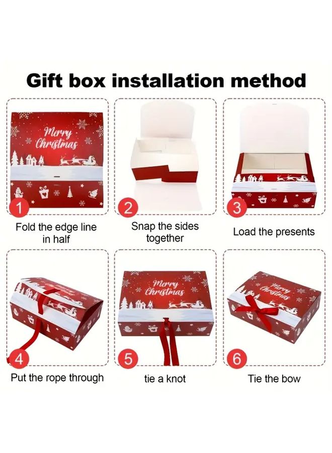 8pcs Christmas Theme Large Gift Boxes Multiple Colors Durable Paper Packaging - Image 5