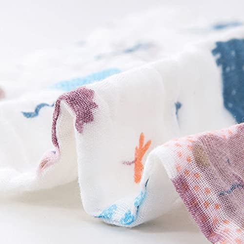 wolpin Baby Towel for New Born Hosiery Cotton Cloth Premium Bath Towel Washcloth for Infants, Washable, Reusable, Absorbent, Extra Soft Face Towels for Babies/Toddlers, Cartoon Print, (Pack of 5 Pcs) - Image 3