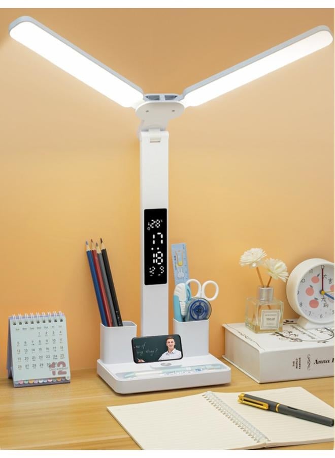 Rechargeable Multifunctional Intelligent Display Desk Lamp Eye Protection Charging and Plugging Purpose Primary Study Reading Desk Lamp - Image 1