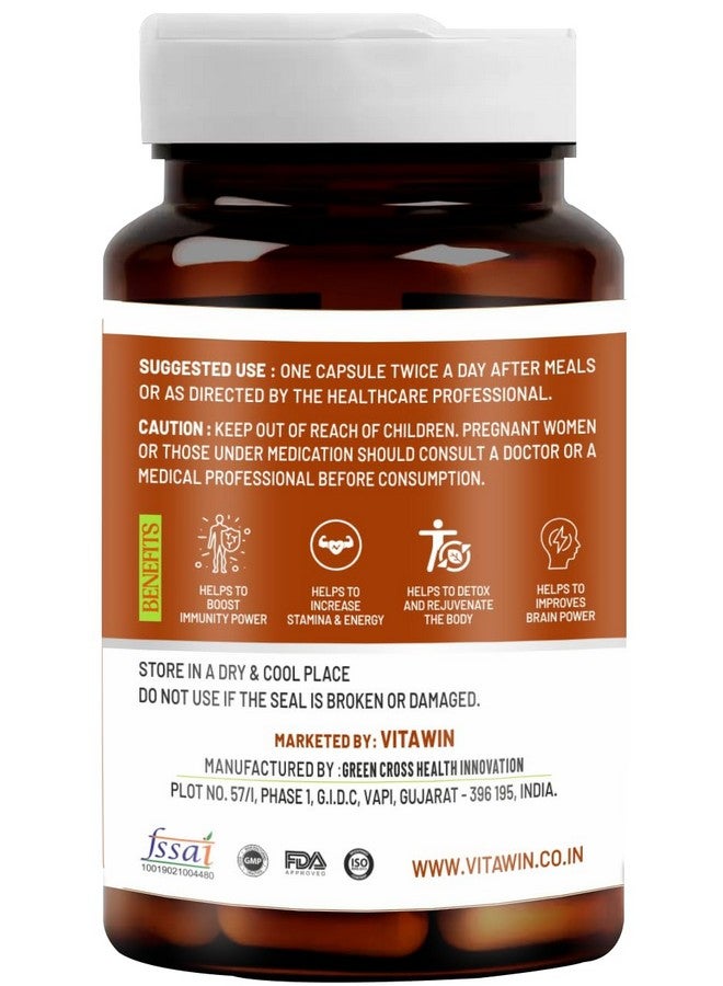 Vitawin VitaWin Ganoderma For Boost Immunity, Detox Rejuvenation & Anti-Oxidant Support, Ultimate Health & Nutrition Supplements, 60 - Veg Capsules  - Image 2