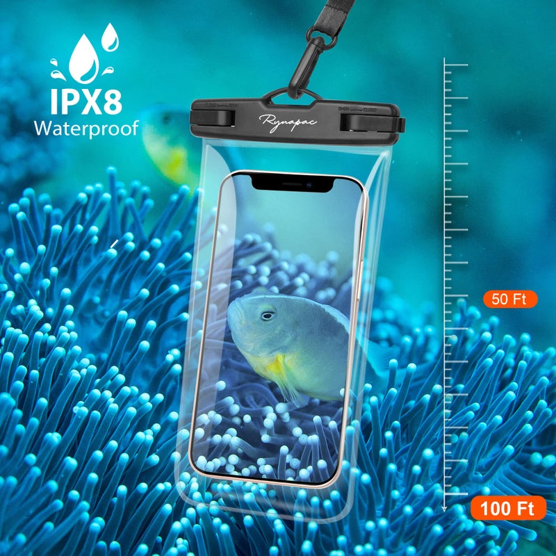 Rynapac Waterproof Phone Pouch Bag - 7.5in Waterproof Phone Case for Beach Travel, IPX8 Cellphone Dry Bag with Lanyard for iPhone 16 15 14 Pro Max Galaxy S25+ S24+ Pixel 10 Pro, Cruise Essentials 2025 - Image 3