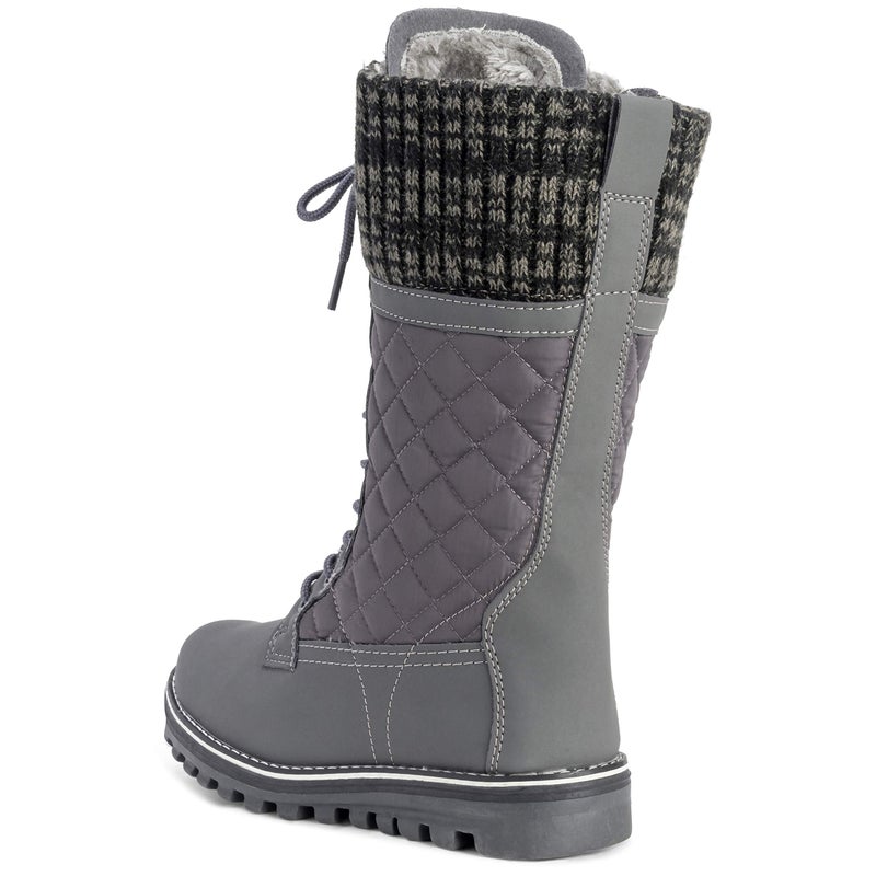 POLAR Womens Winter Thermal Snow Outdoor Warm Mid Calf Waterproof Durable Boot - Gray - US7/EU38 - YC0378 - Image 5