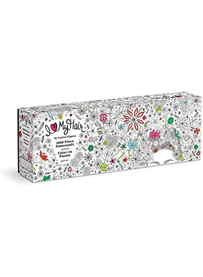 Galison Andrea Pippins Flowers In Your Hair Color In 1000 Piece Panoramic Puzzle From Once Complete Color In The 39" - Image 2