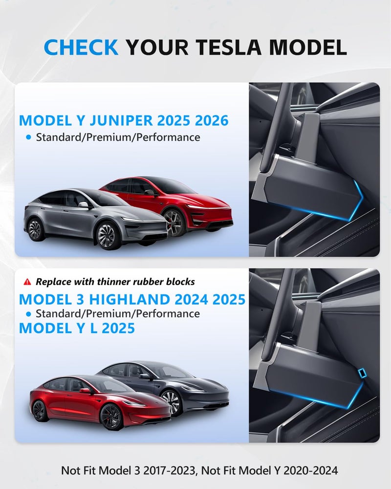 VANKUB (Upgraded for Tesla Model Y Juniper Under Screen Storage Organizer 2025-2026 [Cyber-Inspired], Model 3 Highland 2024-2025 Center Console Organizer Tray for Tesla Model Y Juniper Accessories - Image 2