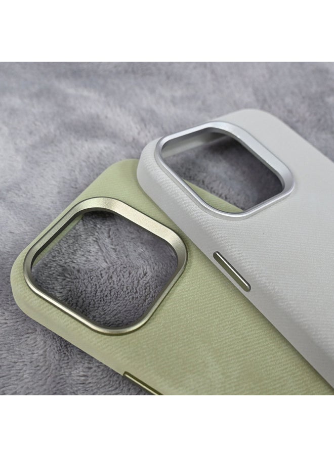 Generic - Apple 16PRO Phone Case For Couple Flannel Magsafe Magnetic Protective Case IP14 Skin Sense 15 Light Luxury-Color:7 Orange-Applicable Model:iphone15PRO - Image 1