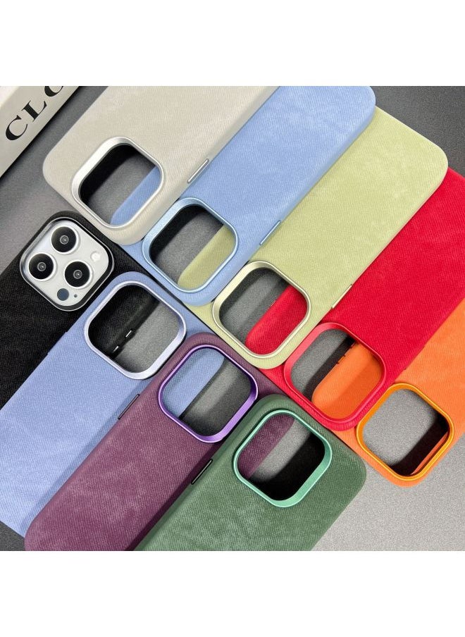 Generic - Apple 16PRO Phone Case For Couple Flannel Magsafe Magnetic Protective Case IP14 Skin Sense 15 Light Luxury-Color:7 Orange-Applicable Model:iphone15PRO - Image 1