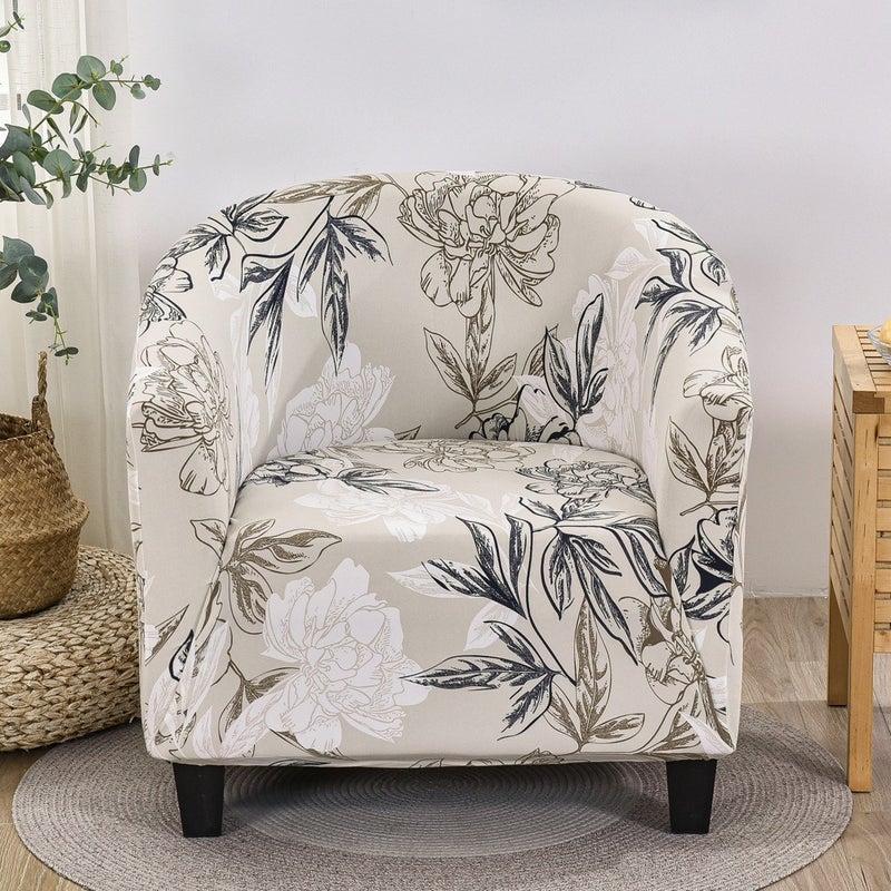 Ai Zun Solid Color Single Club Chair Cover Sofa Cover Full Protection Cover Half Round Bathtub American Style Sofa Cover Cushion - Image 4