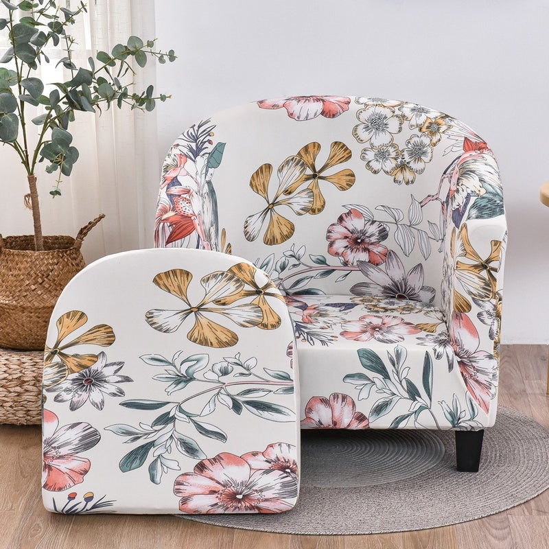 Ai Zun Solid Color Single Club Chair Cover Sofa Cover Full Protection Cover Half Round Bathtub American Style Sofa Cover Cushion - Image 1