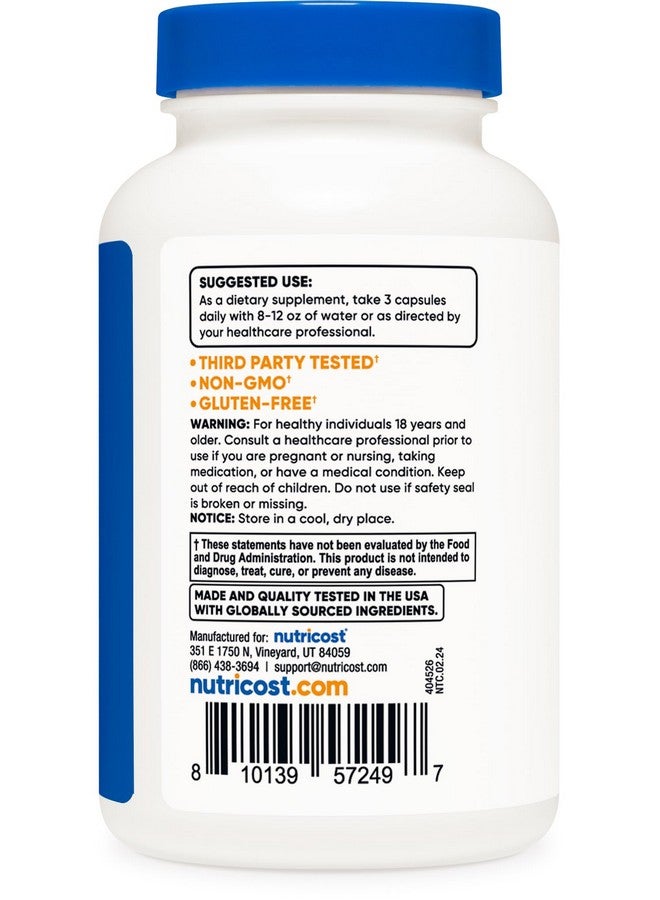 مجمع دعم هرمون التستوستيرون من Nutricost (90 كبسولة) - 1800 مجم لكل وجبة - Image 3