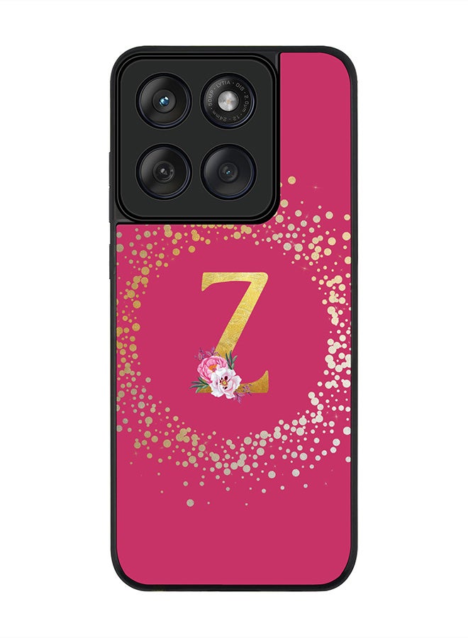 Stylizedd For Motorola MOTO Edge 60 Fusion/ Edge 60 Case,Slim fit Camera Protection, Shockproof Thin Phone cover  - Custom Monogram Floral - Z ( Deep Pink ) - Image 1
