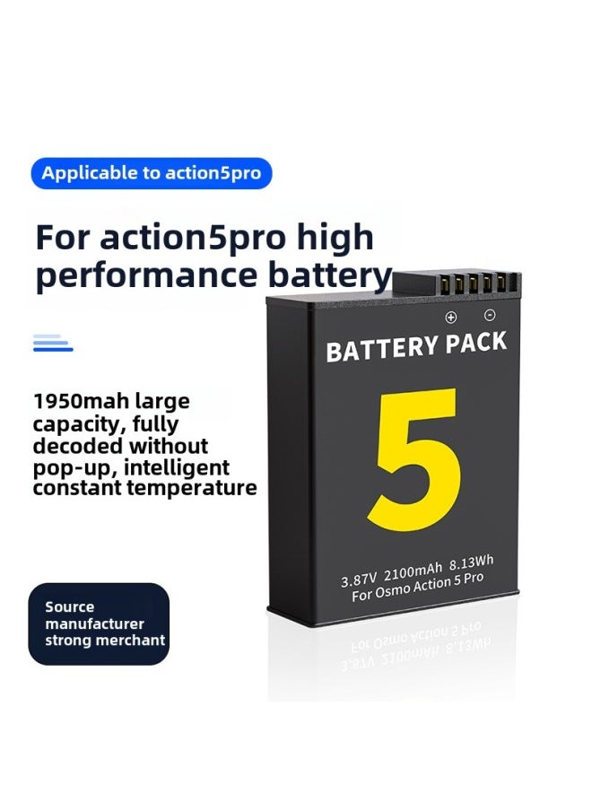 Generic - For DJI Osmo Action 5 Pro Battery Motion Camera Battery Full Decoding Accessories-Color:Action 5pro Battery - Image 1