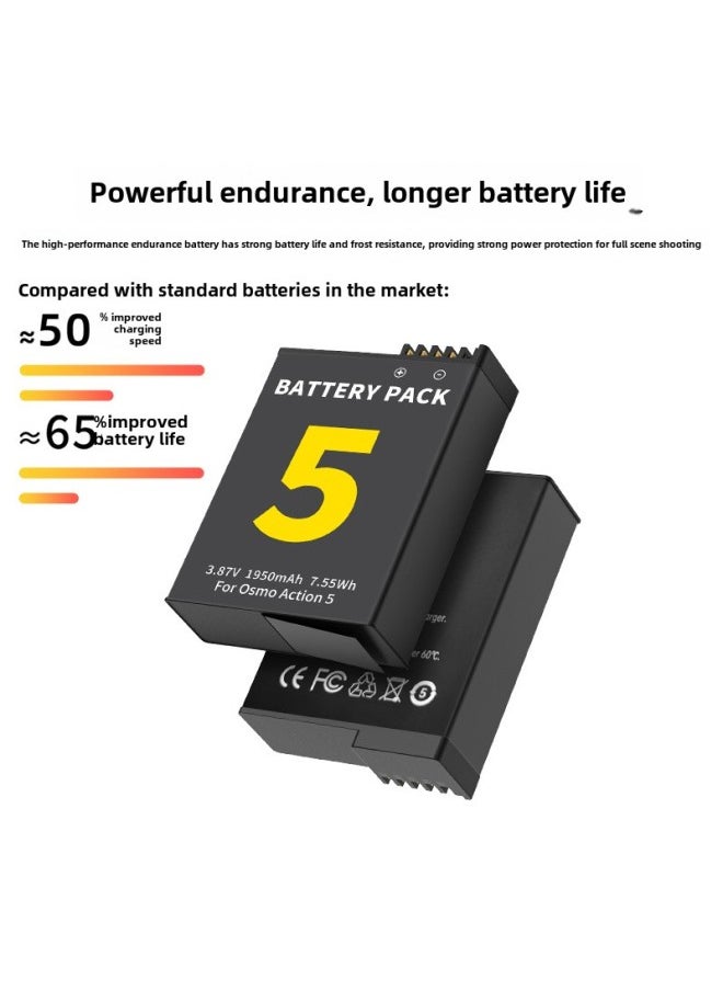 Generic - For DJI Osmo Action 5 Pro Battery Motion Camera Battery Full Decoding Accessories-Color:Action 5pro Battery - Image 1