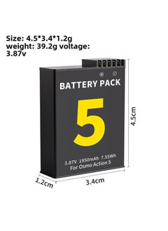 Generic For DJI Osmo Action 5 Pro Battery Motion Camera Battery Full Decoding Accessories-Color:Action 5pro Battery  - Image 1