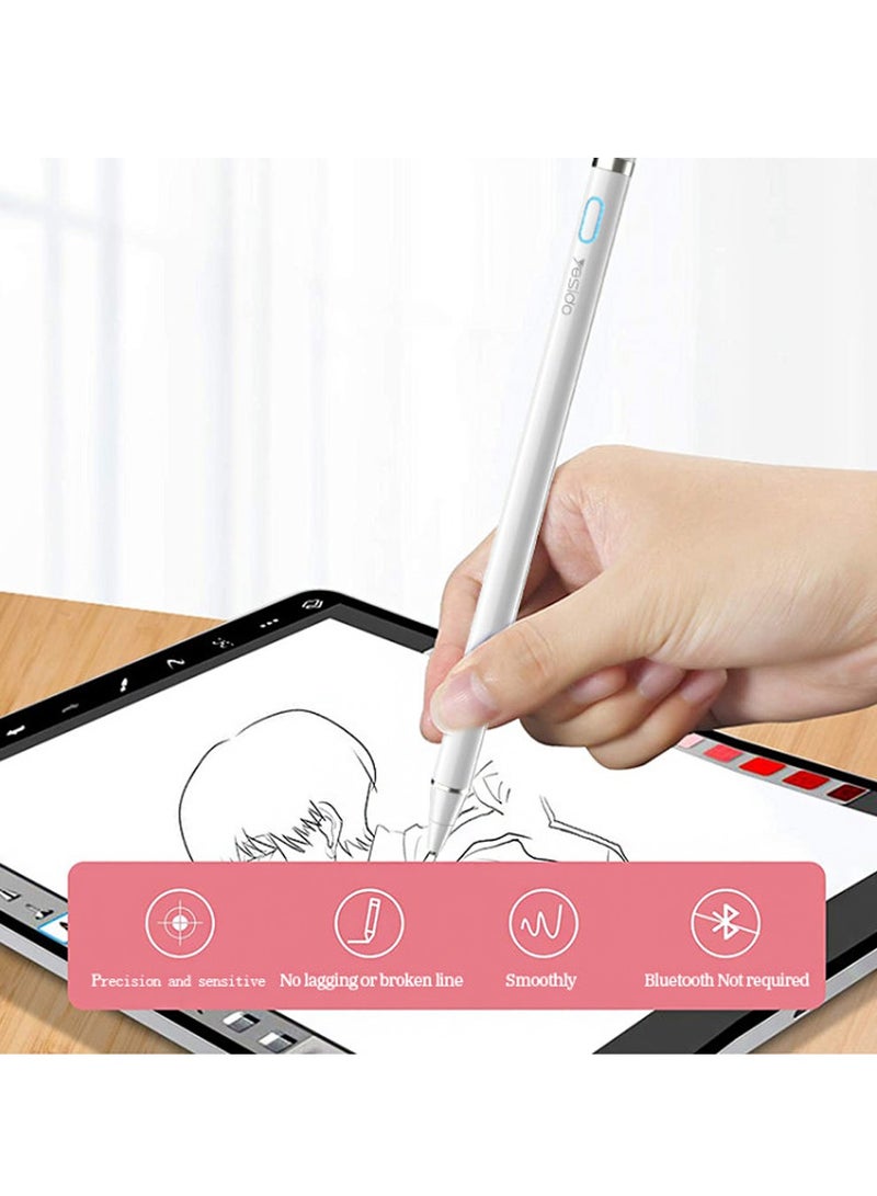 Yesido ST04 Capacitive Stylus Pen For Tablet With Smart Pressure Touch White - Image 3