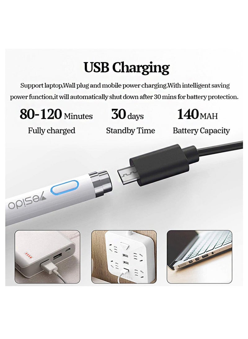 Yesido ST04 Capacitive Stylus Pen For Tablet With Smart Pressure Touch White - Image 4