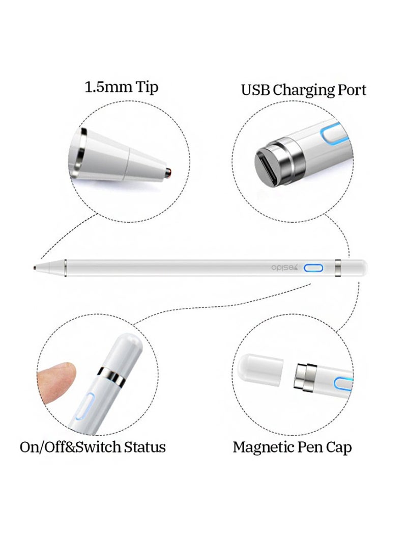 Yesido ST04 Capacitive Stylus Pen For Tablet With Smart Pressure Touch White - Image 5
