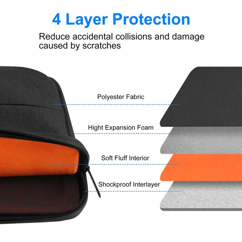14 Inch Universal Business Laptop Handbag Waterproof Multiple-layer Protection PU Handle - Image 4