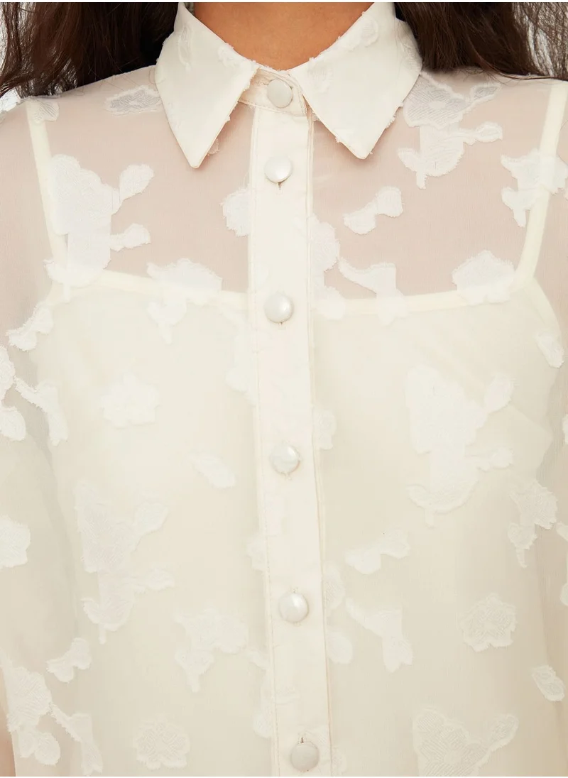 trendyol Button Detail Ruffle Hem Dress