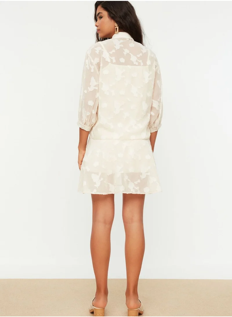 trendyol Button Detail Ruffle Hem Dress