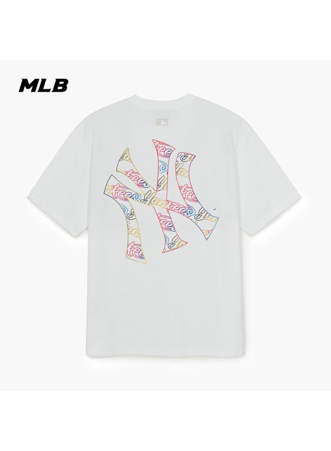 Mlb Uni Short Sleeve Back Logo Cooling T-shirt Sports Casual Tee 26 New 3atsb1463-50whs-l - Image 1