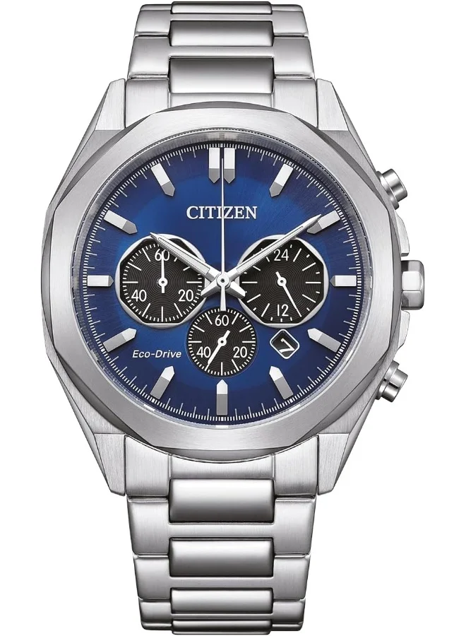 CITIZEN Men's Chronograph Eco-Drive Watch with Stainless Steel Strap CA4590-81L, Silver, Bracelet